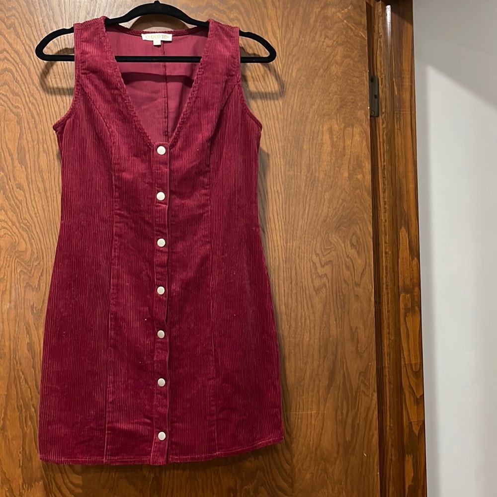 Corduroy Mini Sleeveless Mini Dress